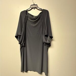 Adrianna Papell Charcoal Embellished Top